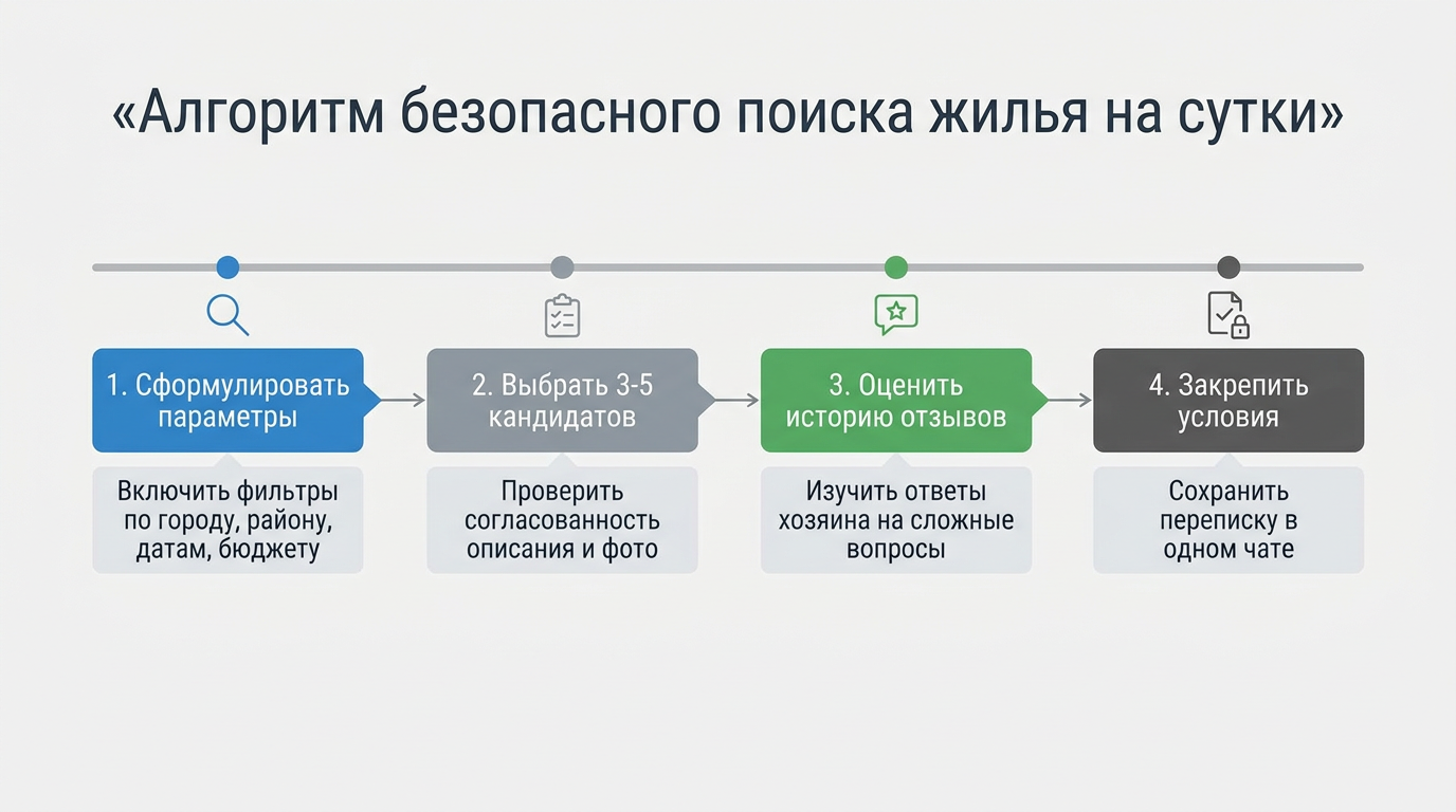 Как безопасно искать жильё на сутки: быстрый алгоритм